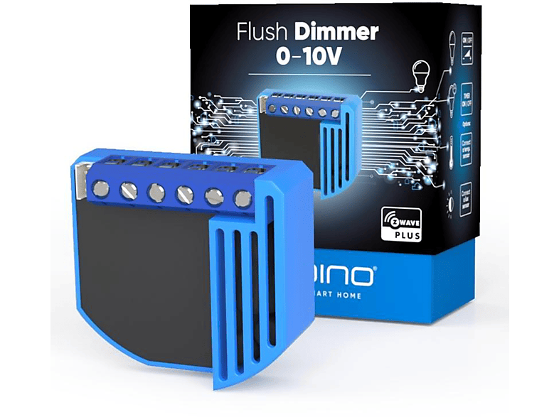 QUBINO Z-wave Plus 0-10 V - Dimmer, ZMNHVD1 Blau Dimmer-Modul