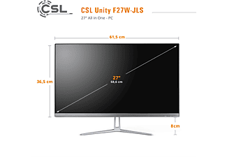 CSL Unity F27W-JLS / 256 GB / 16 GB RAM / Win 11 Home, All-in-One-PC mit 27 Zoll Display,  Prozessor, 16 GB RAM, 256 GB SSD, Intel® UHD Graphics, weiß