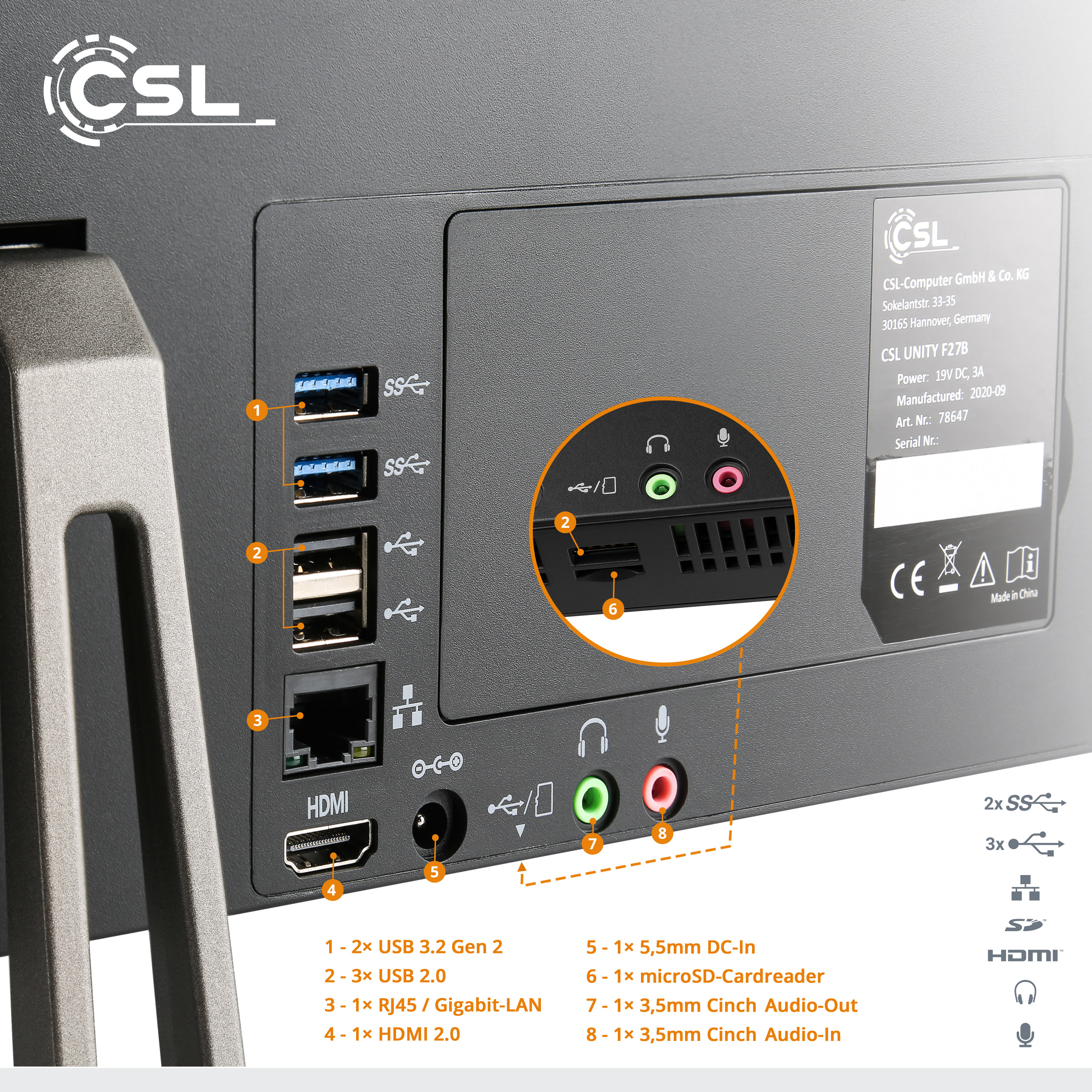 CSL Unity F27B-JLS 10 schwarz UHD Display, Intel® mit GB Graphics, GB RAM, / GB All-in-One-PC / Zoll GB / SSD, RAM Home, 1000 32 1000 32 27 Win