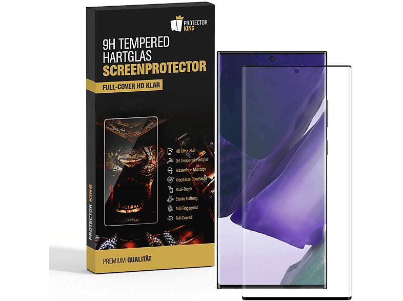 PROTECTORKING 4x FULL CURVED 9H Hartglas HD KLAR Displayschutzfolie(für Samsung Galaxy Note 20 Ultra)