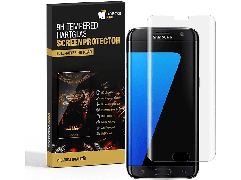 PROTECTORKING 3x FULL CURVED S7) Galaxy Displayschutzfolie(für 9H Samsung Hartglas HD-Klar