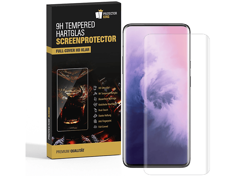 FULL 3x Pro) 7 PROTECTORKING Displayschutzfolie(für OnePlus 9H HD Hartglas KLAR CURVED