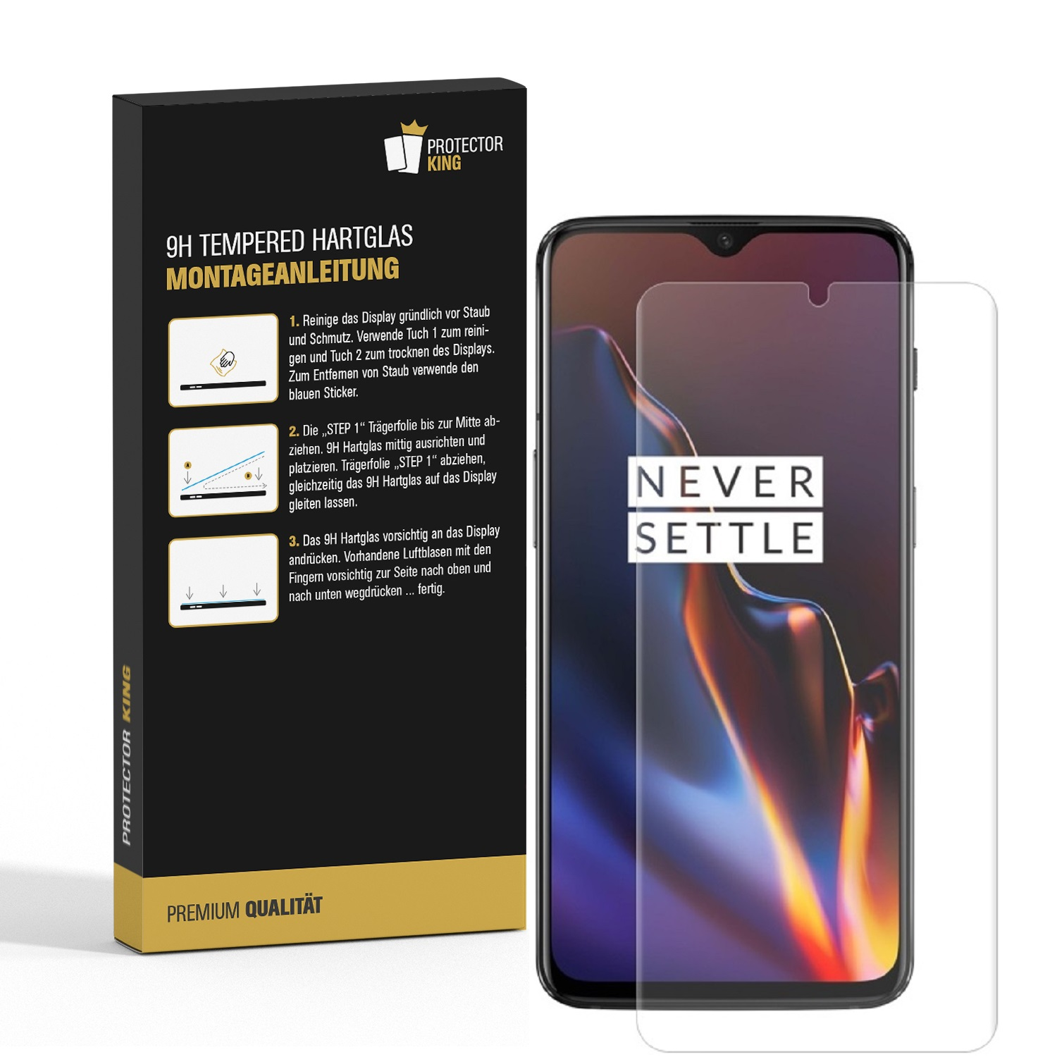 OnePlus PROTECTORKING CURVED Schutzglas Displayschutzfolie(für 7T) HD 9H 6x KLAR FULL Hartglas