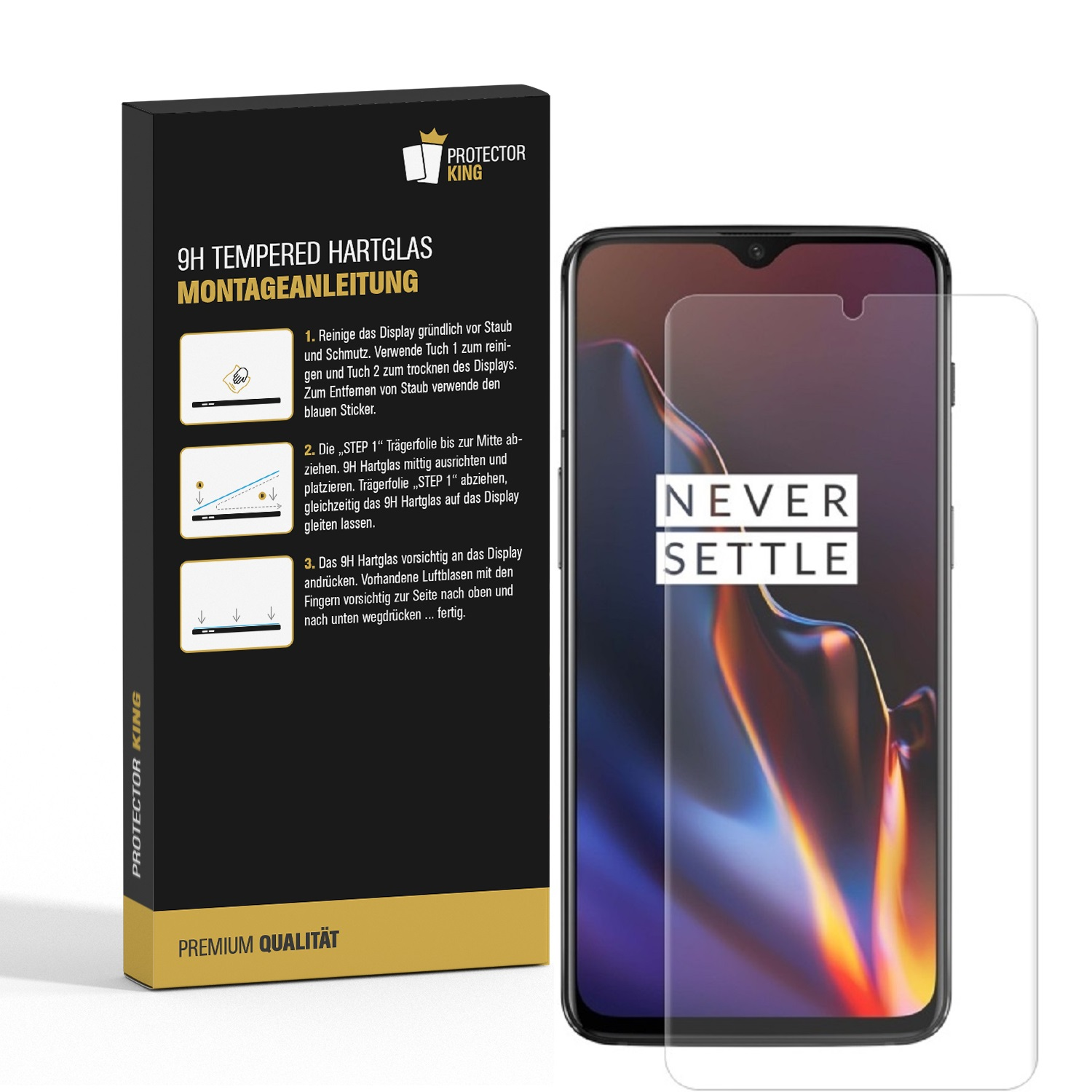 PROTECTORKING OnePlus 7) Displayschutzfolie(für 9H Hartglas HD KLAR 3x