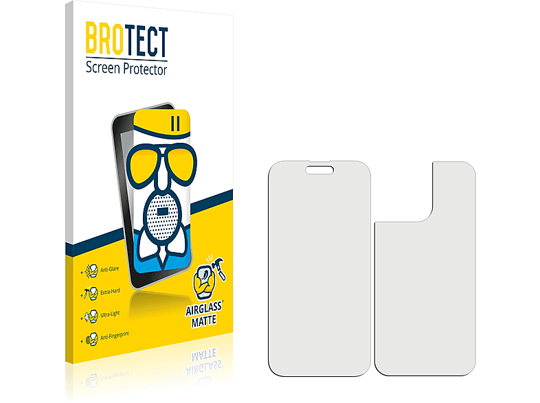 BROTECT Airglass Schutzfolie(für 14 matte iPhone + (Vorder Rückseite)) Pro Max Apple