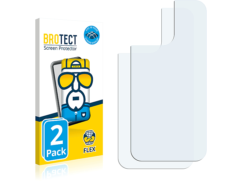 BROTECT 2x Flex Full-Cover 3D Apple 14 Schutzfolie(für Max iPhone Curved (Rückseite)) Pro