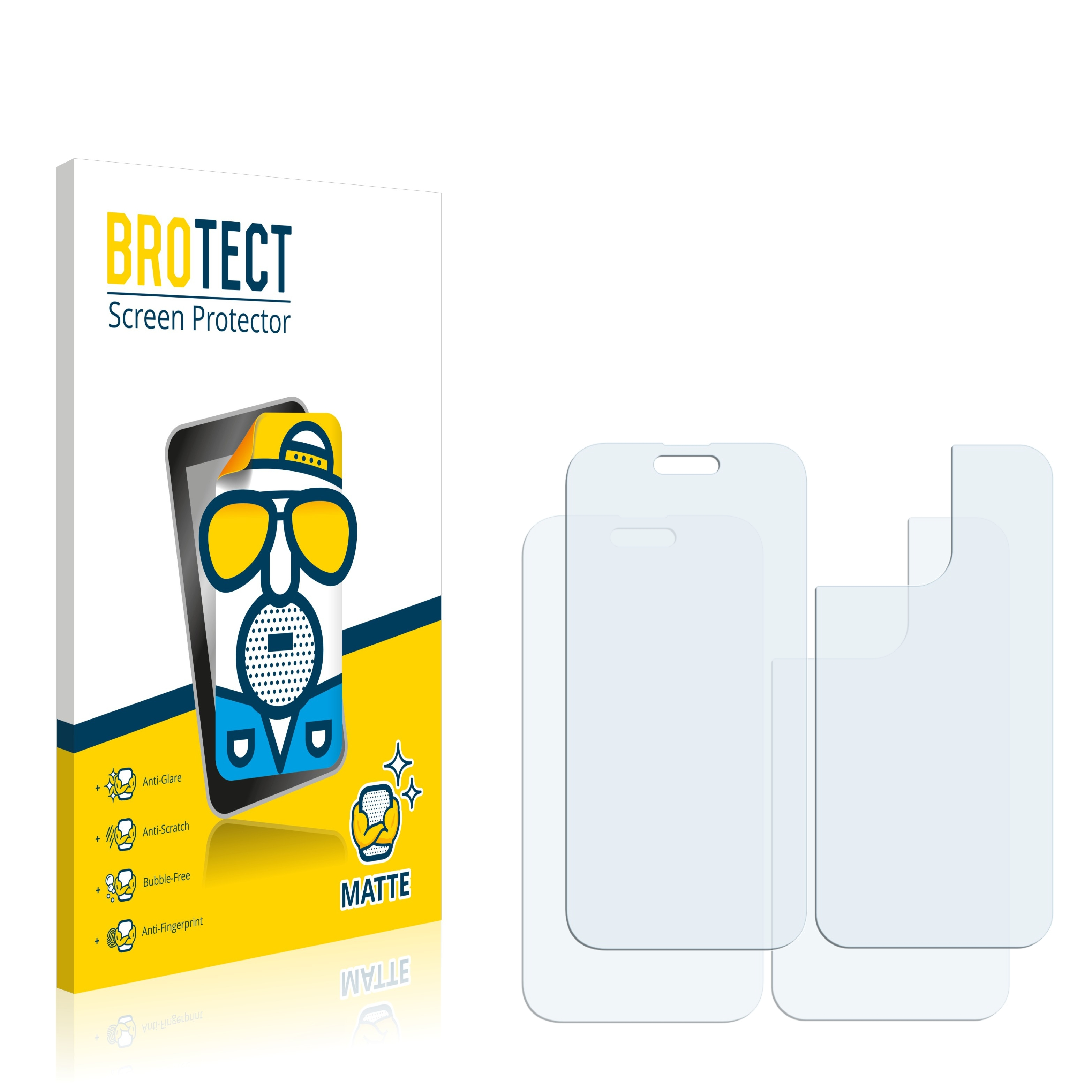 Max iPhone BROTECT Apple matte 14 (Vorder 2x + Rückseite)) Pro Schutzfolie(für