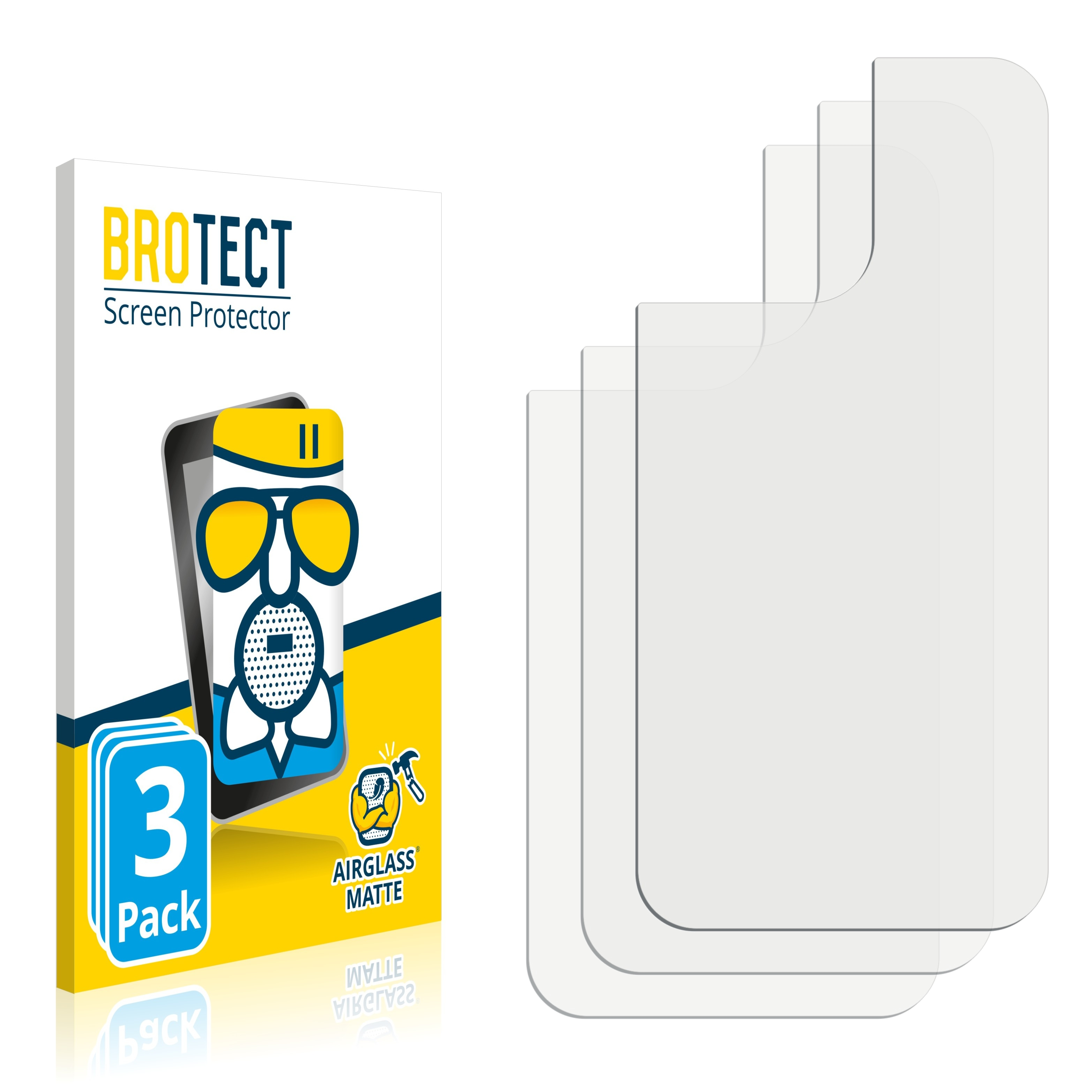 BROTECT 3x iPhone Schutzfolie(für 14 Apple Max Airglass (Rückseite)) Pro matte