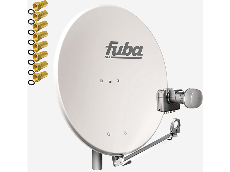 FUBA DAL 804 G Sat Satelliten Anlage Schüssel Quad LNB LMB DEK 417 4 Teilnehmer Sat Anlage (80 cm, Quad LNB)