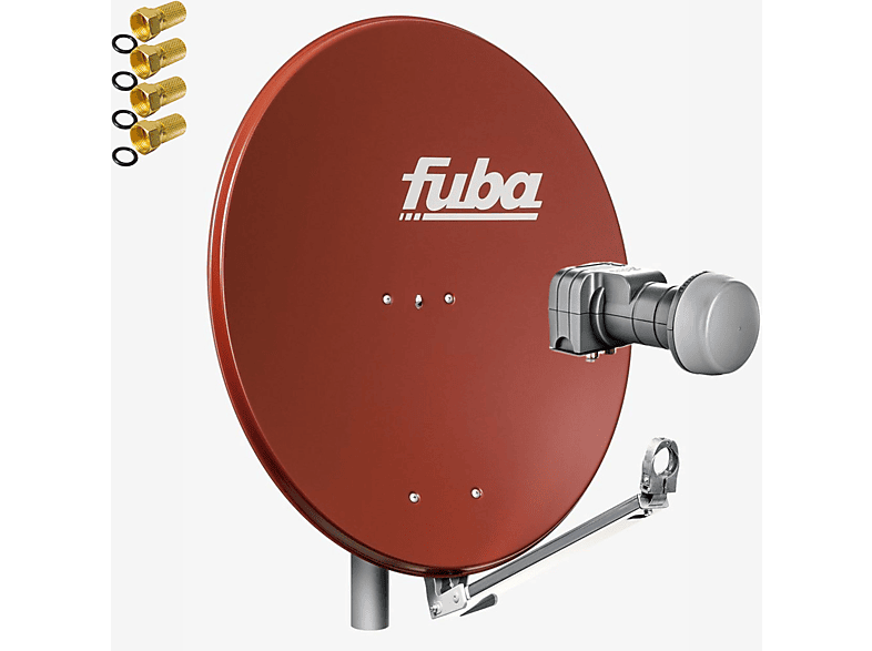 FUBA DAL 802 R Sat Satelliten Anlage Schüssel Twin LNB LMB DEK 217 2 Teilnehmer Sat Anlage (80 cm, Twin LNB)