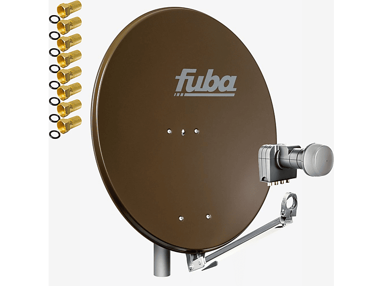 FUBA DAL 804 B Sat Satelliten Anlage Schüssel Quad LNB DEK 417 4 Teilnehmer Sat Anlage (80 cm, Quad LNB)