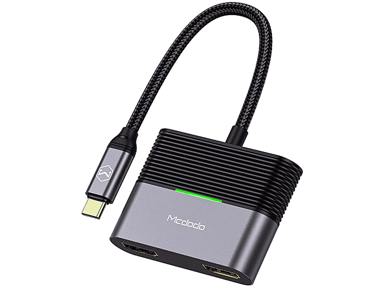 MCDODO HU-7390 USB Hub, 3in1, Grau-Schwarz