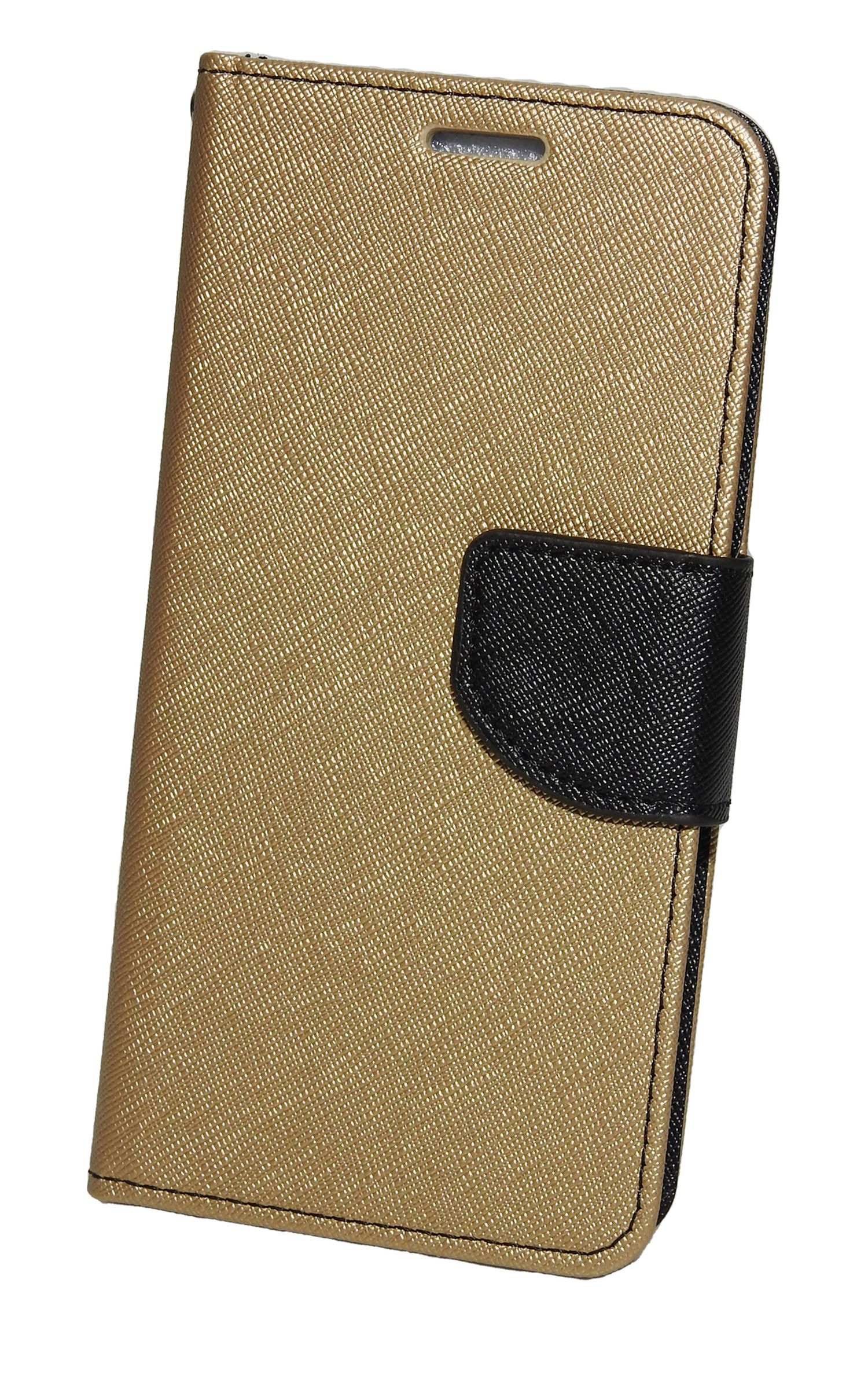 COFI Buch Tasche, Bookcover, Schwarz-Gold 14, Apple, iPhone
