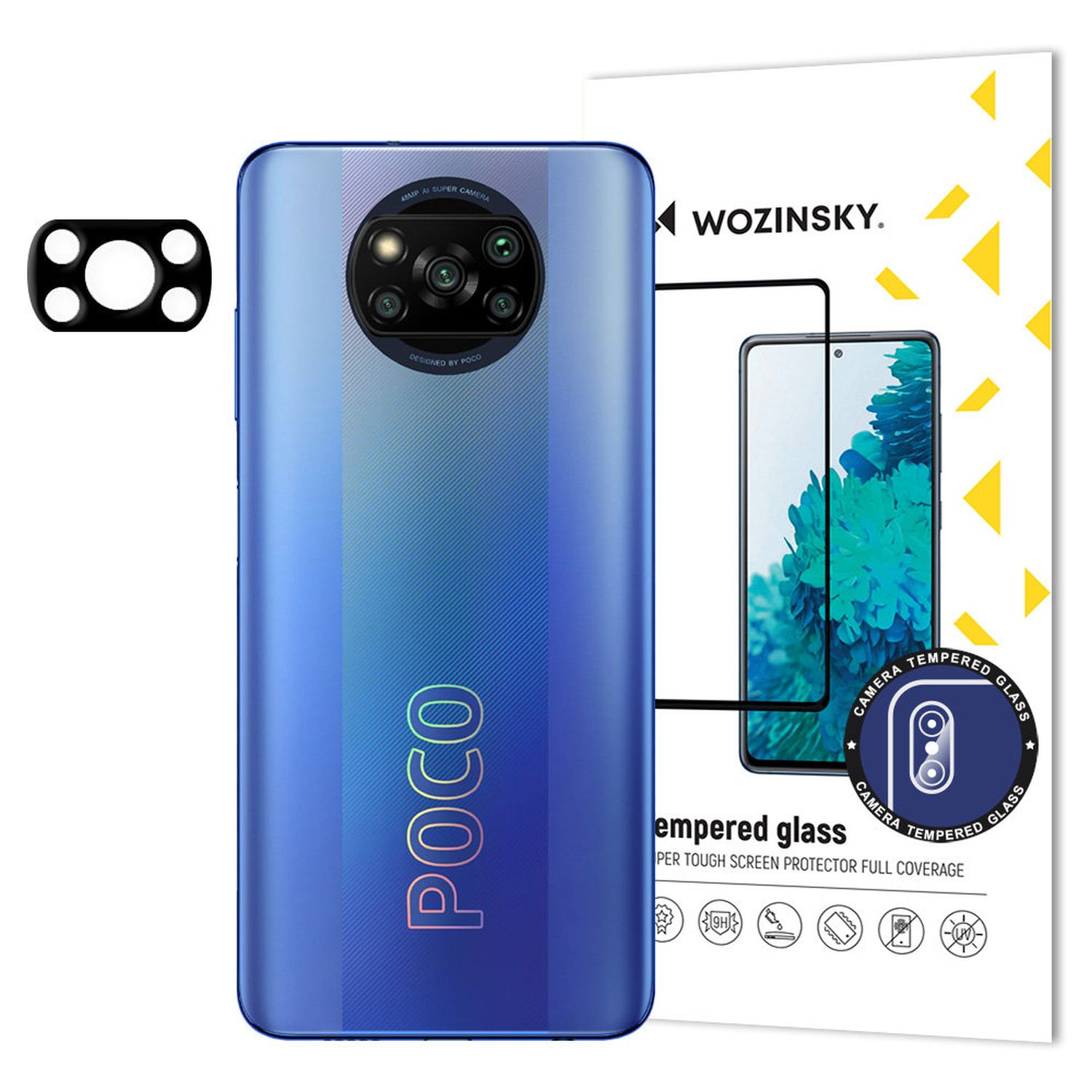 X3 Xiaomi Poco Pro) Kameraschutz COFI Glas Displayschutz(für 9H