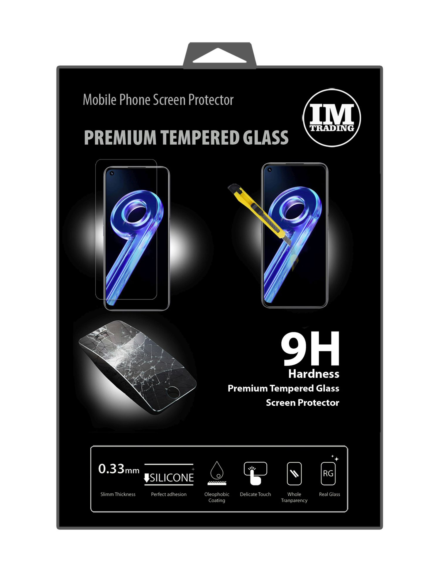 COFI Schutzglas 9H kompatibel mit Glas Realme Displayschutzfolie 9i) Passgenau Realme Displayschutz(für 9i