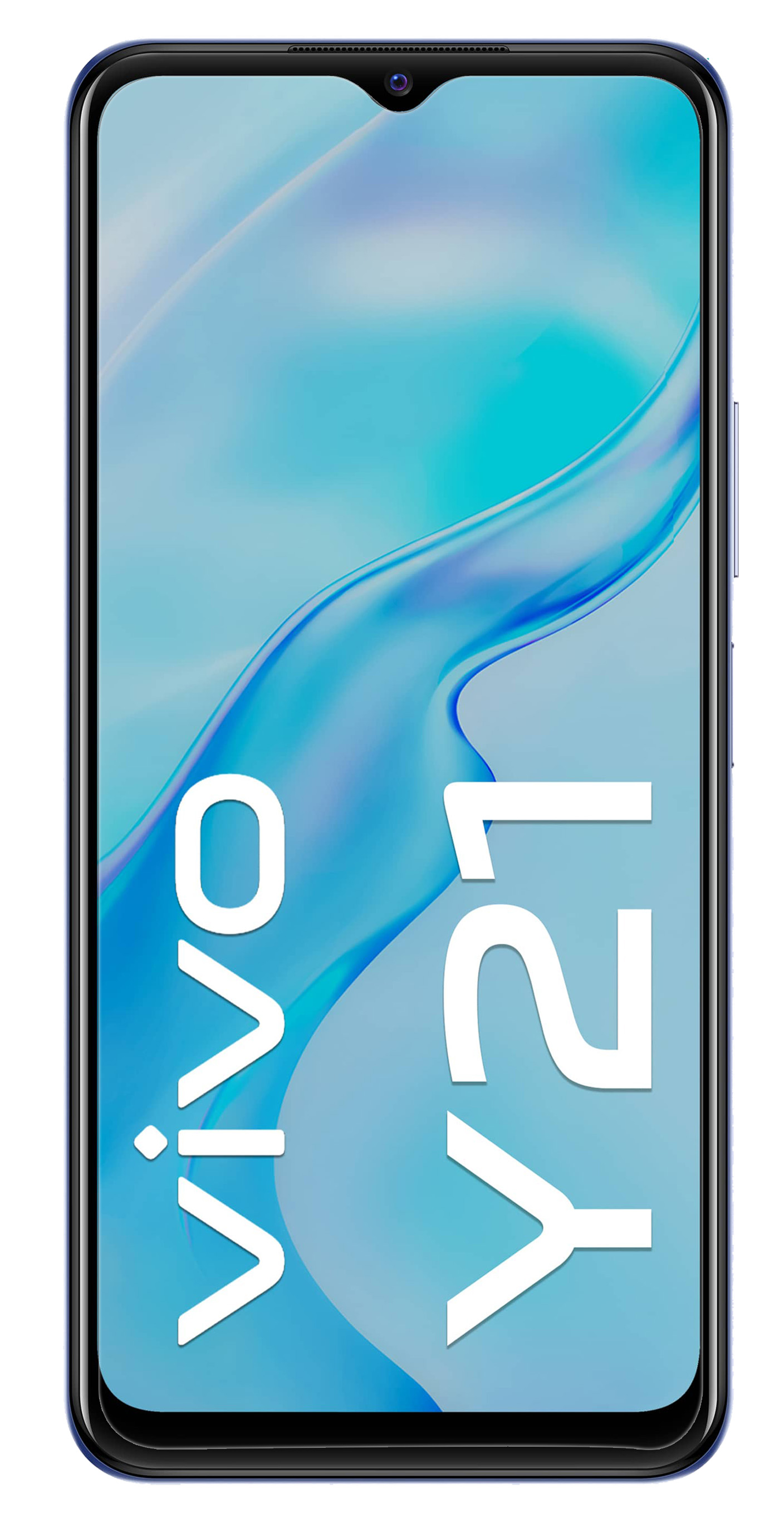 Vivo Y21 Smartphone mit blauem Farbverlauf und dem Text 'Y21'.