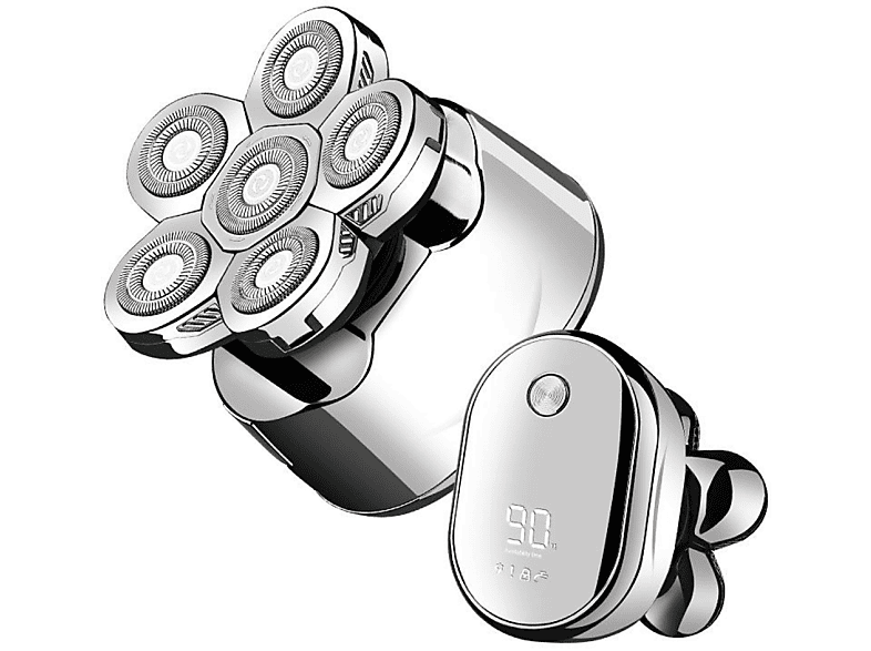 INF 6-in-1 Rasierer/Trimmer für Kopf und Gesicht Rasierer silber ...