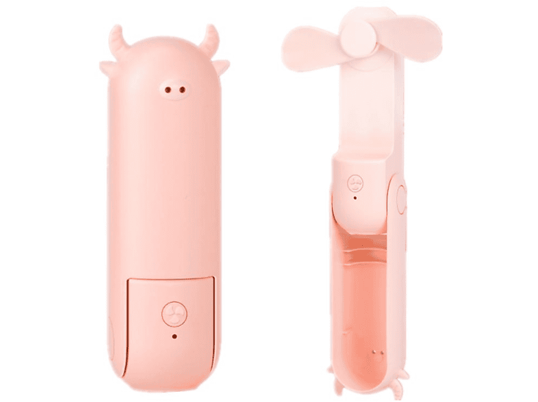 INF Tragbarer Mini-Ventilator im Kalbsstil, USB-Aufladung, ABS, Rosa, 3-te Lüfter Pink 