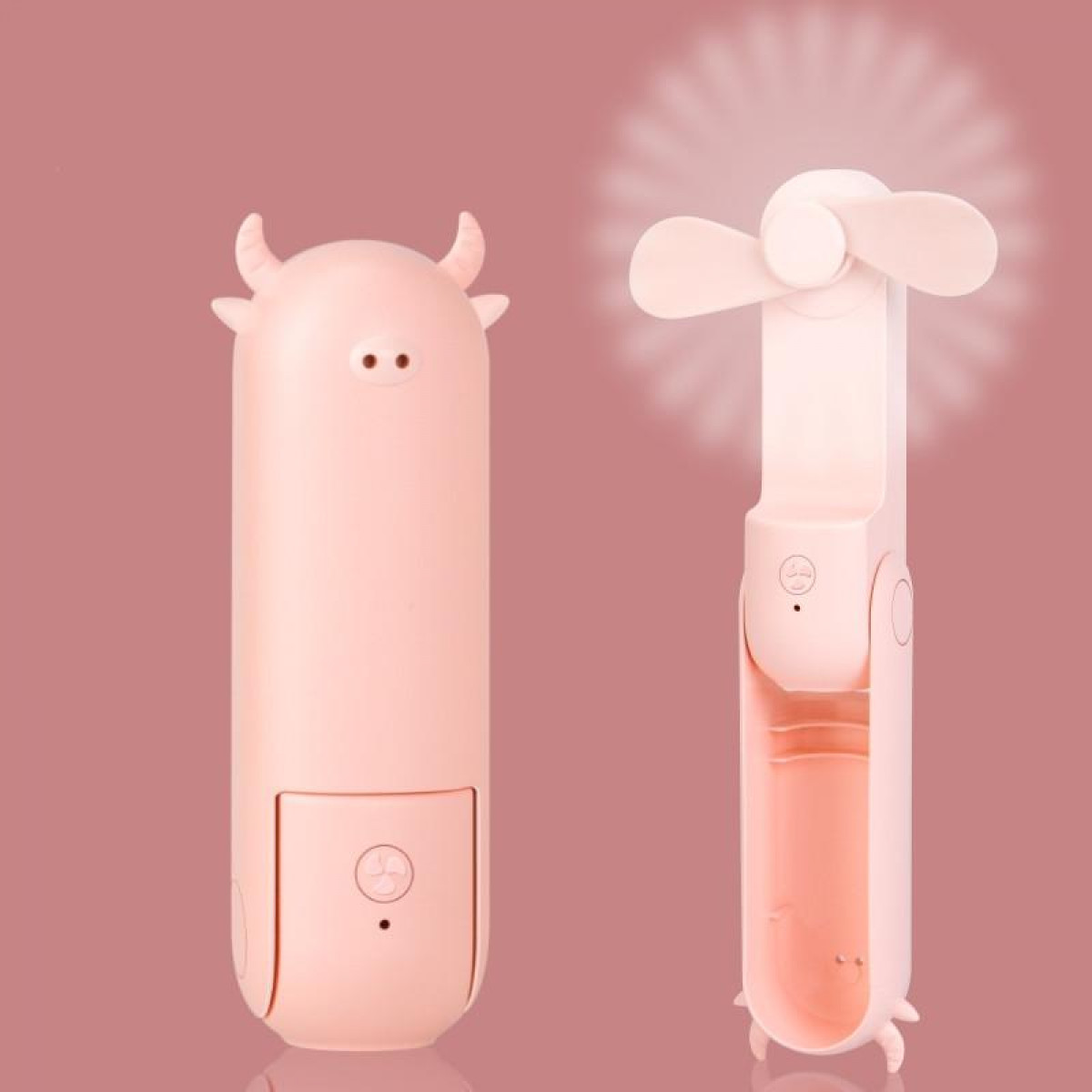 3-te Mini-Ventilator Pink Lüfter INF Tragbarer im Rosa, Kalbsstil, ABS, USB-Aufladung,