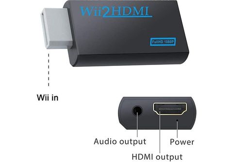 Für Nintendo Wii auf zu HDMI Adapter Konverter Full HD TV 1080p