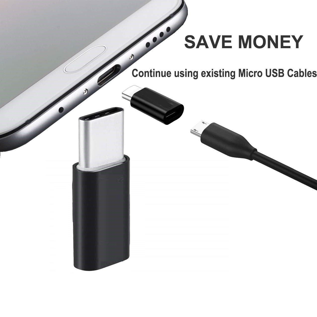 INF Micro-USB zu USB-C Adapter - Konverter schwarz