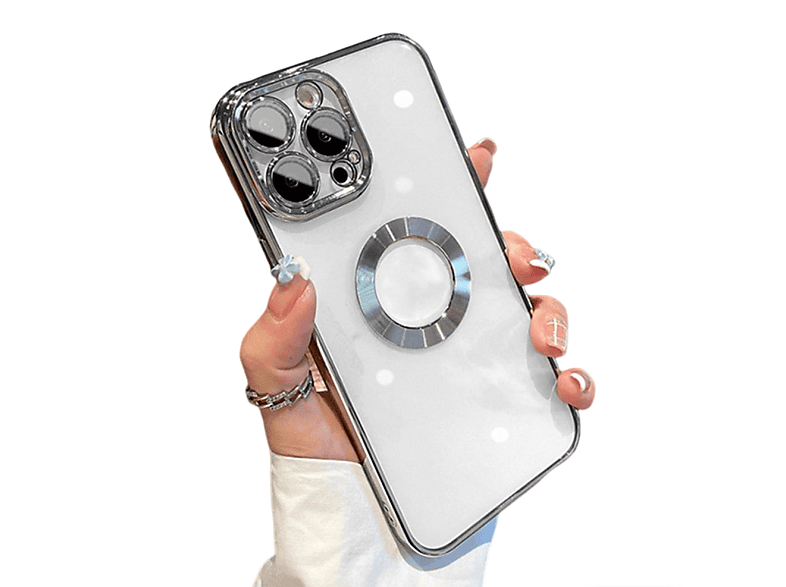 INF Handyhülle mit Kameraschutz, Full Apple, iPhone14 Cover, Pro, silber