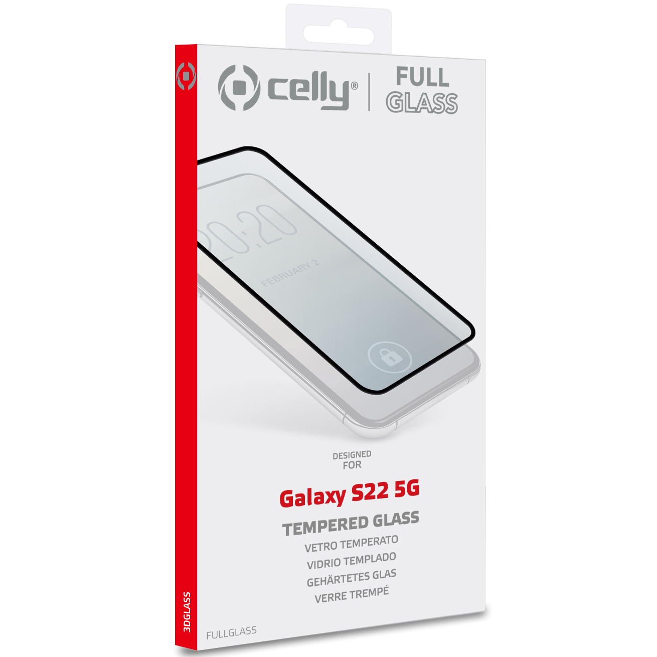CELLY Displayschutz Gehärtetes Samsung S22) Galaxy Glas Displayschutz(für S22 Galaxy