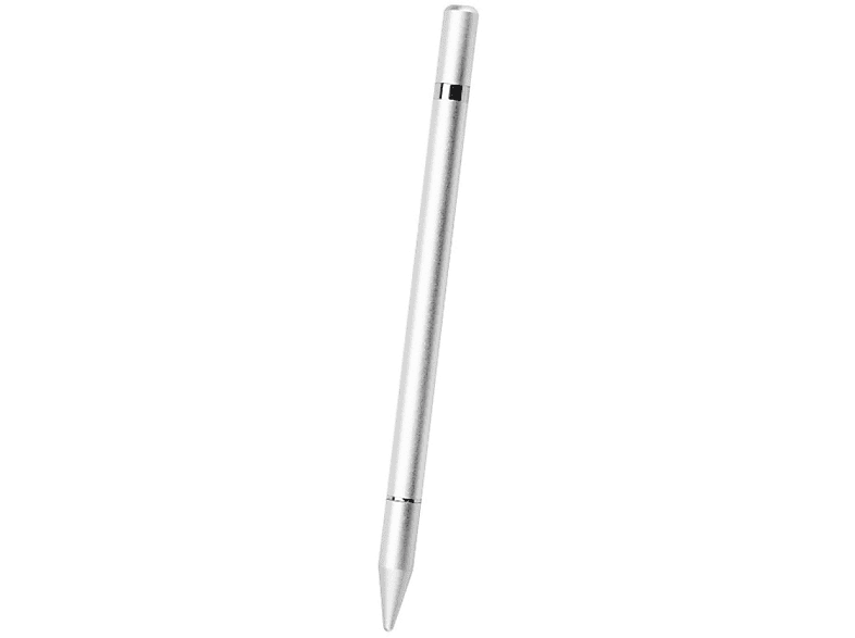 INF 2 in 1 Eingabestift mit Schreibfunktion Silber Stylus Touch Pen silber
