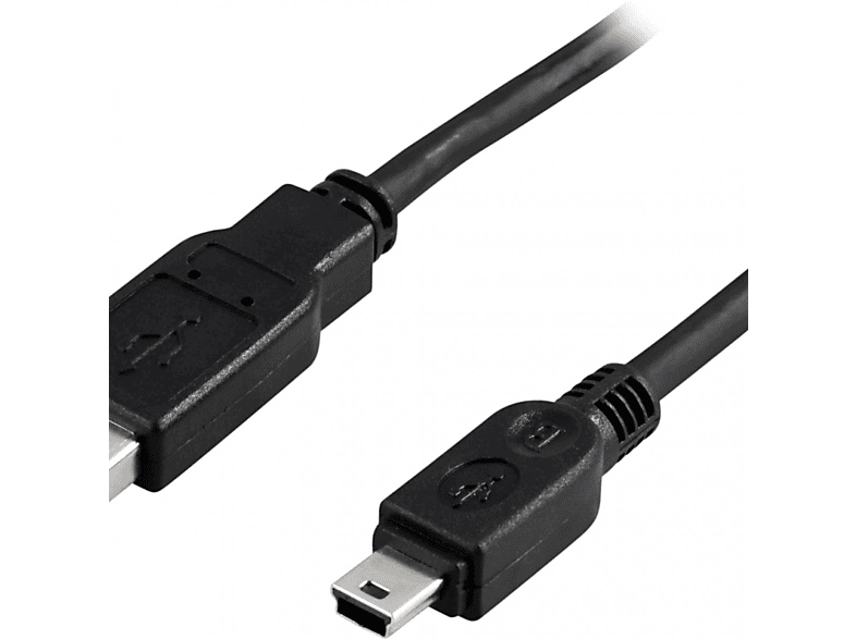 DELTACO DELTACO USB schwarz Typ 2.0 - Kabel Mini Stecker Typ 2.0 B A 0,5m, Kabel Stecker USB