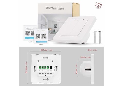 INF Smart Switch, WLAN Lichtschalter, Wifi Schalter, Funkschalter