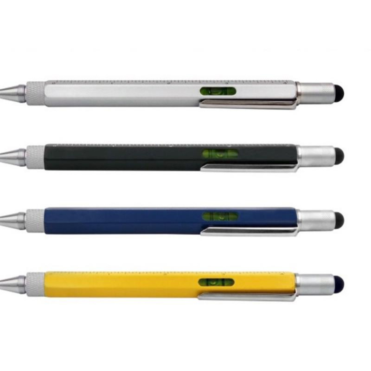 INF Multifunktions-Eingabestift mit Lineal, S Wasserwaage, Schraubendreher Stylus silber Touch Pen