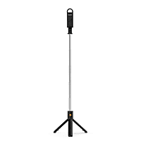 INF Selfie-Stick und Stativ mit Fernbedienung und Licht Selfie Stick, schwarz