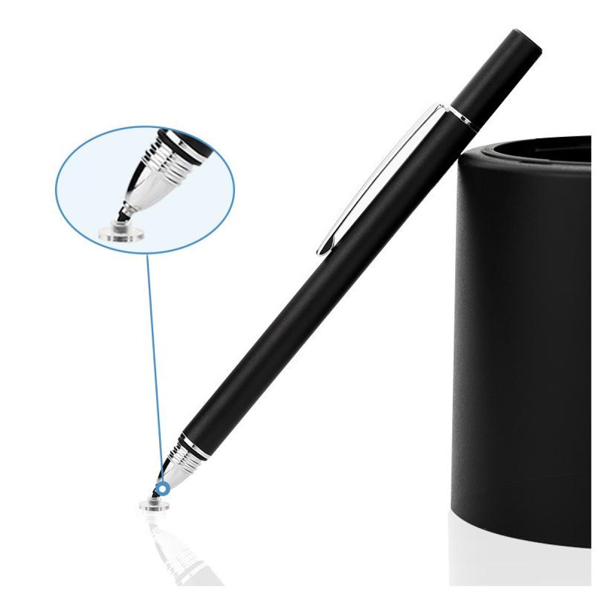 Stylus Universal mm Deckel Stylus Schw INF 7 Pen Eingabestift mit Schwarz Scheibenspitzen Touch und