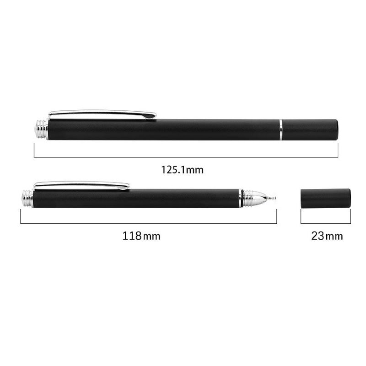 INF Stylus Eingabestift mit Universal Scheibenspitzen Schw 7 Touch mm Stylus Deckel und Schwarz Pen