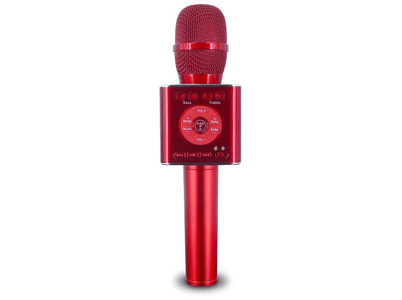 Bluetooth rot Kabelloses Mikrofon INF rot 2x5W Karaoke-Mikrofon Lautsprecher