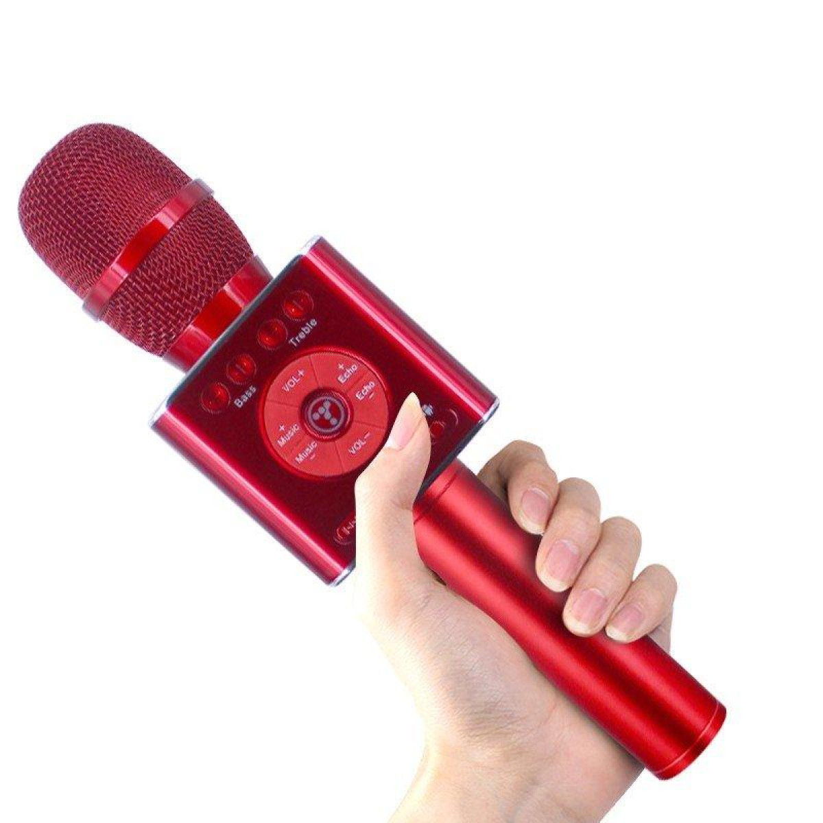 INF Kabelloses Bluetooth rot Lautsprecher Karaoke-Mikrofon rot Mikrofon 2x5W