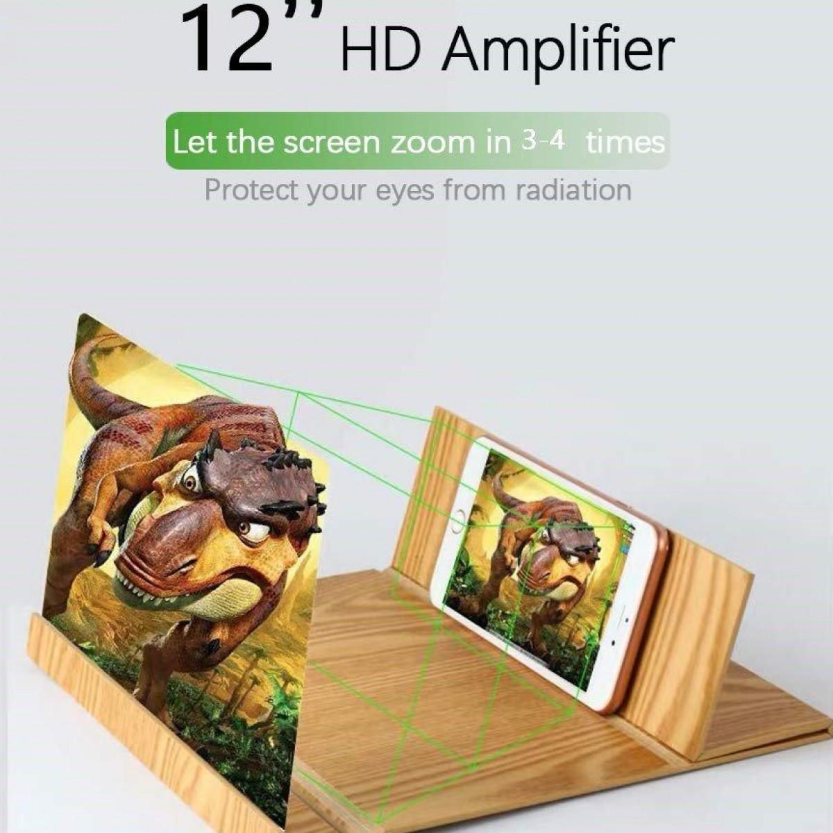 INF 12 Zoll 3D Handy-Bildschirmverstärker Beige Bildschirmlupe Bildschirmlupe