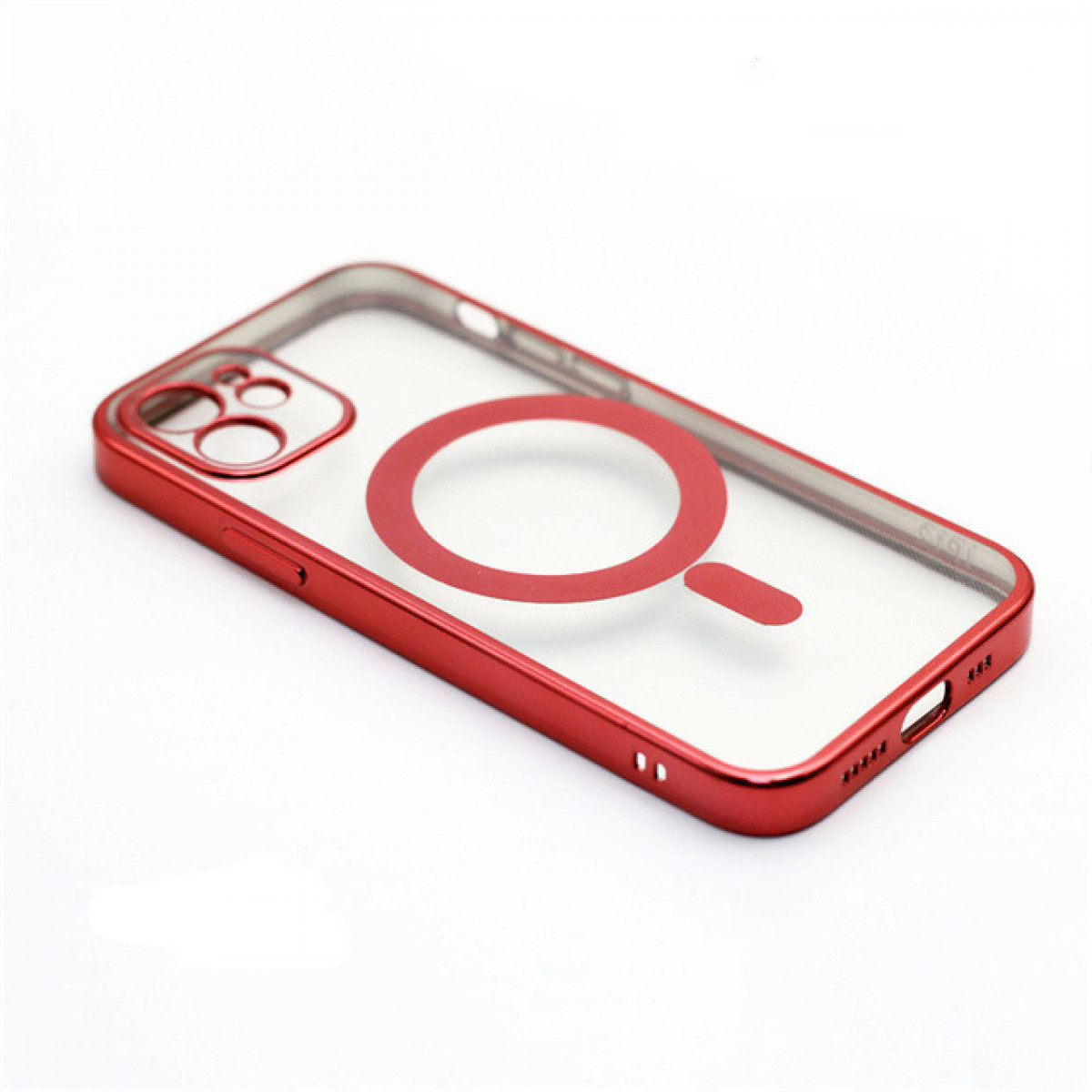 MagSafe Handyhülle Apple, Ladeunterstützung, INF Backcover, Rot/Transparent iPhone 12,