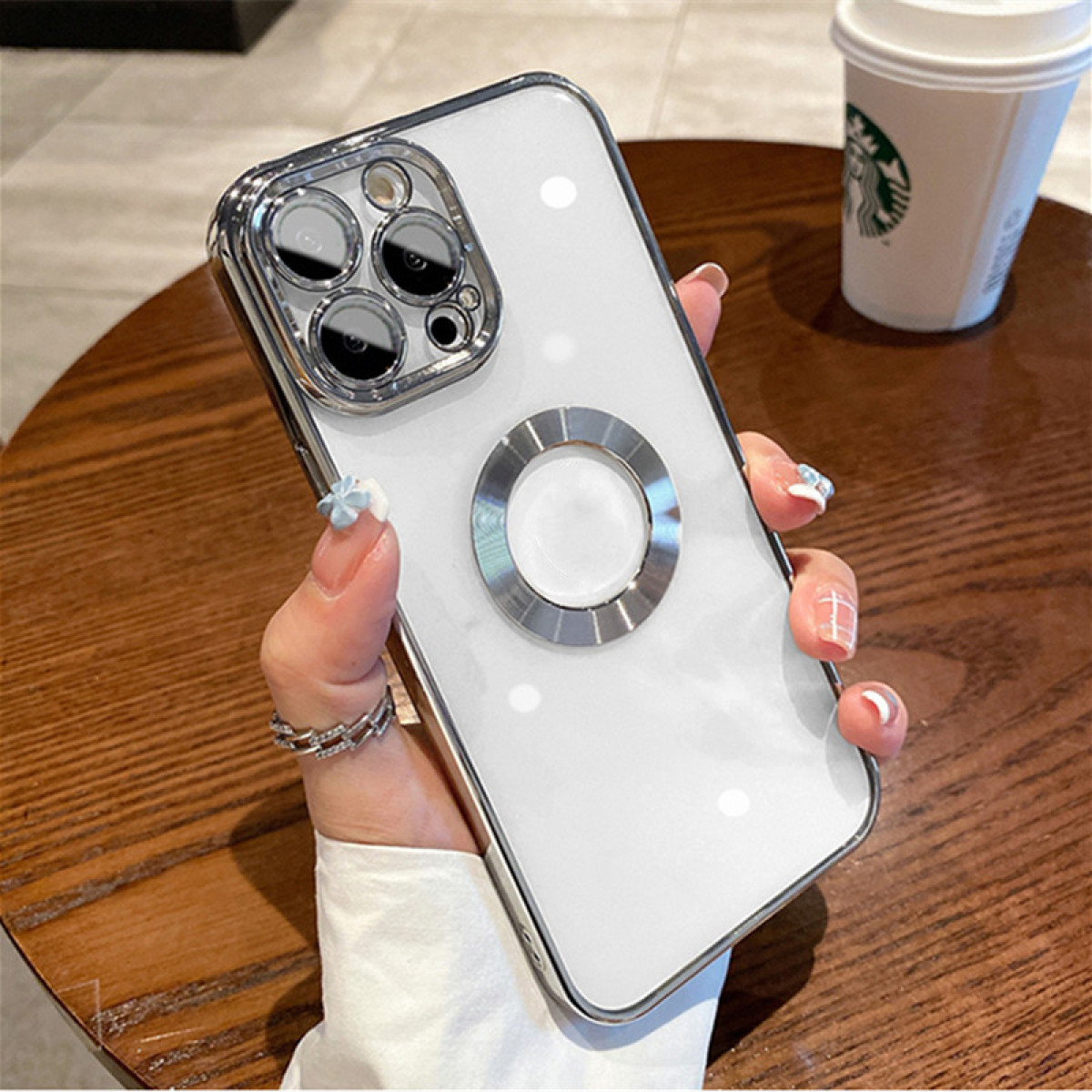 INF Handyhülle Kameraschutz, Apple, Cover, mit iPhone14 silber Full Pro