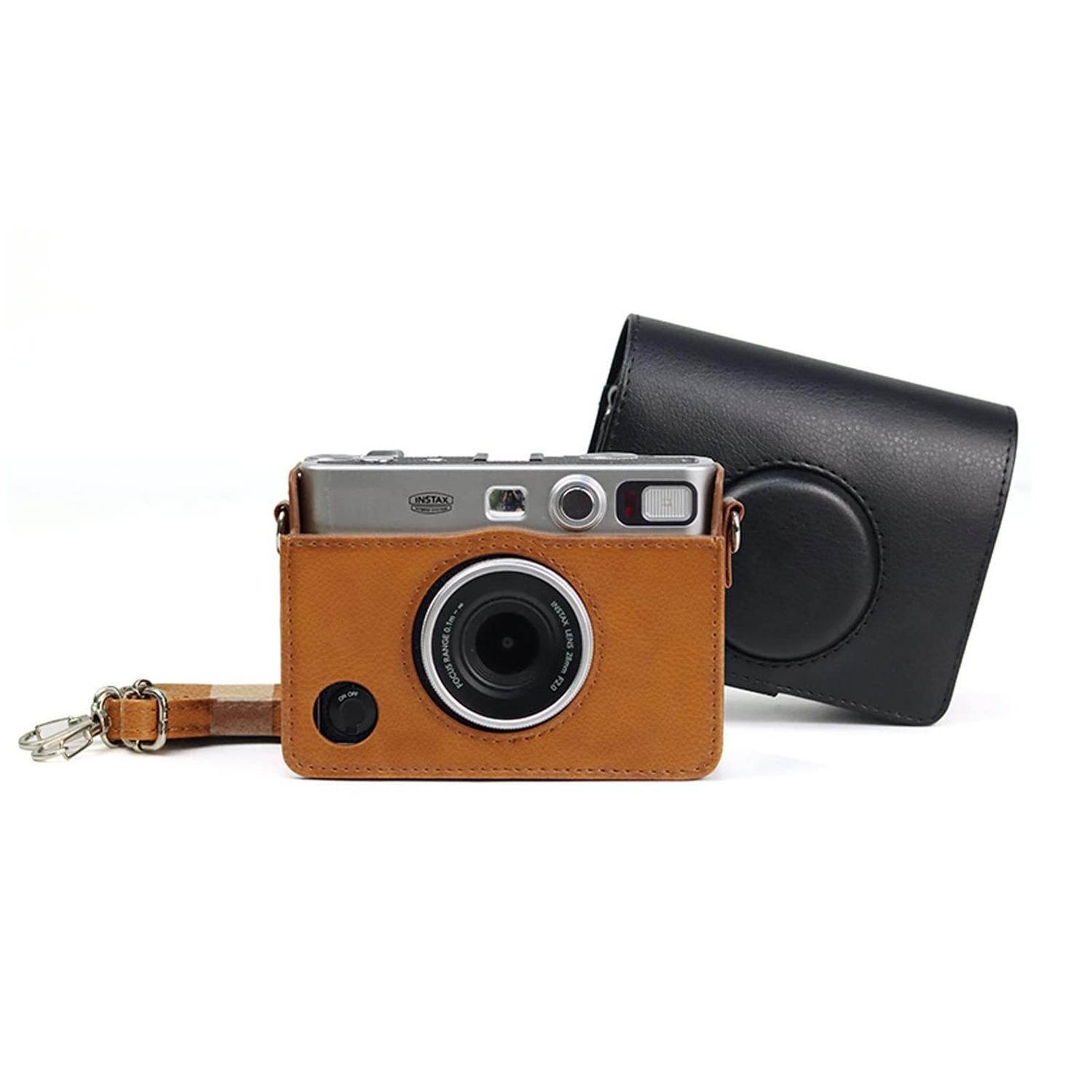 schwarz PU-Leder Instax Kameratasche, Schwarz EVO Mini INF Kameratasche Fuji für