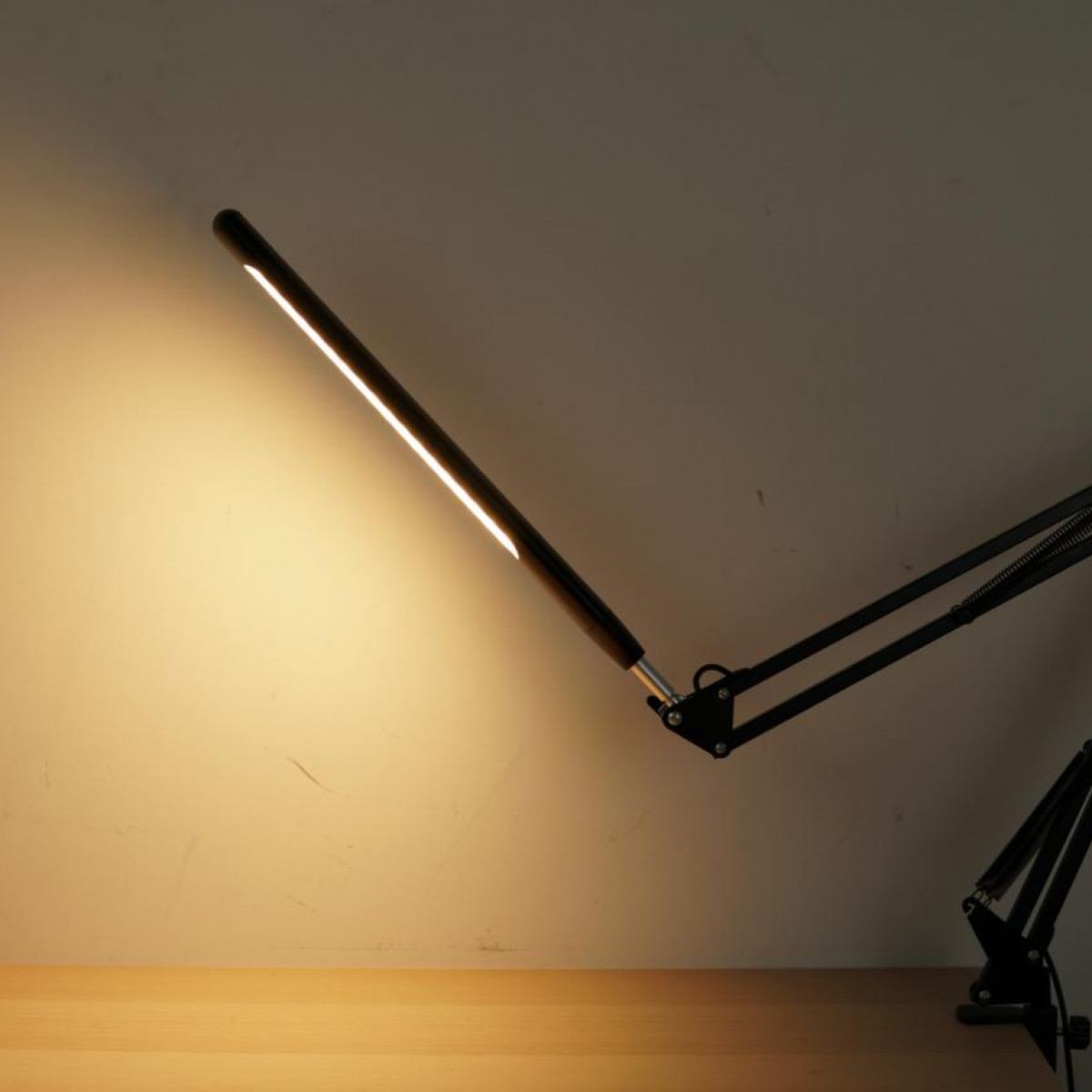 mit Tischlampe Schwenkarm INF LED Schreibtischleuchte verstellbarem Schwarz