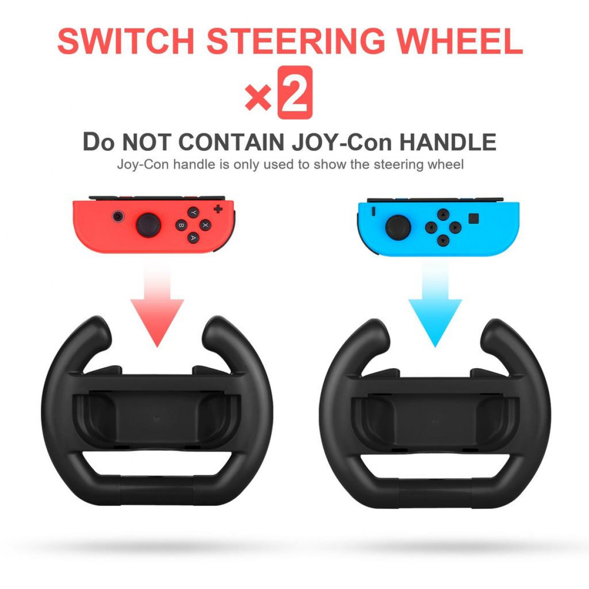 INF Lenkrad Lenkrad 2er-Pack Nintendo - - Switch Joy-Con schwarz für