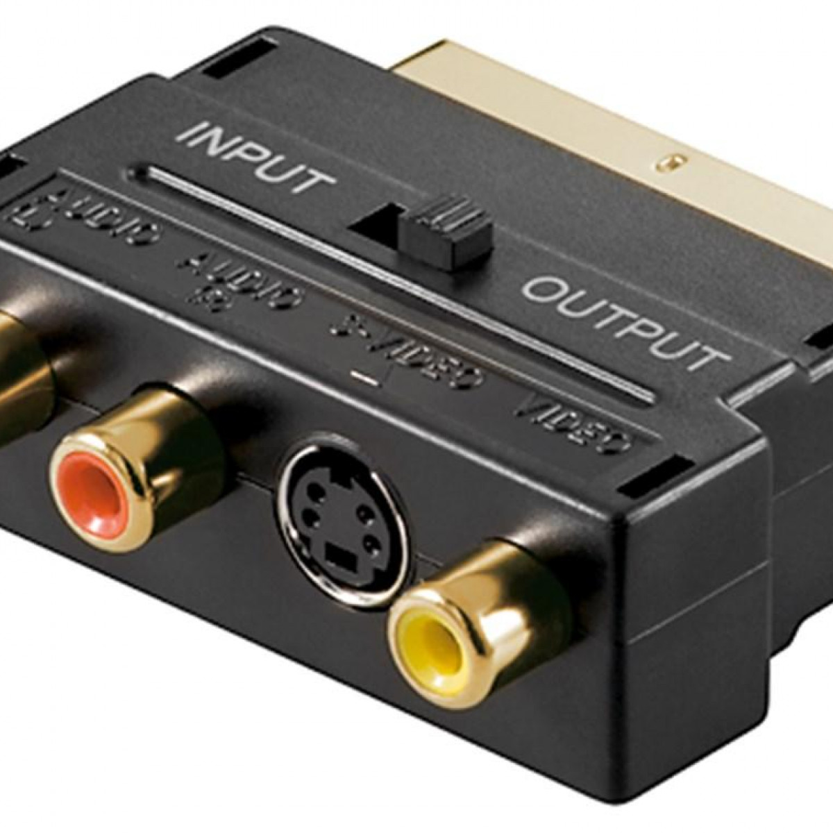 GOOBAY S-Video Video und Adapter, zu Composite IN/OUT Schwarz Scart Adapter, Audio