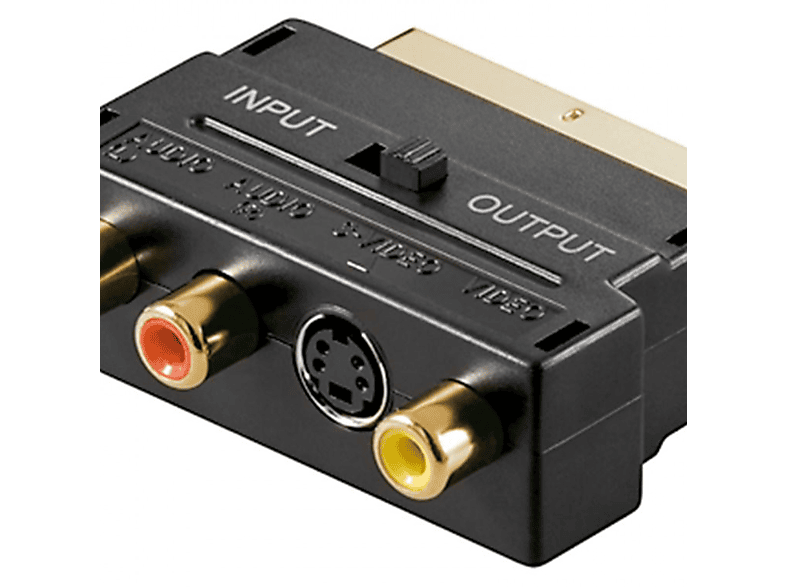 GOOBAY S-Video Video und Adapter, zu Composite IN/OUT Schwarz Scart Adapter, Audio