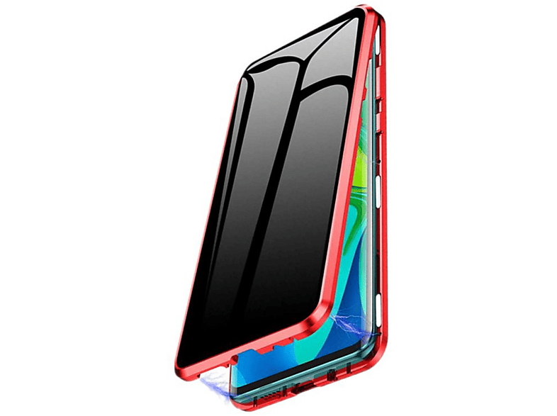 INF Magnetische Handyhülle Hartglas beidseitig XiaoMi, Full XiaoMi Cover, XiaoMi F1, - - F1 Rot Rot