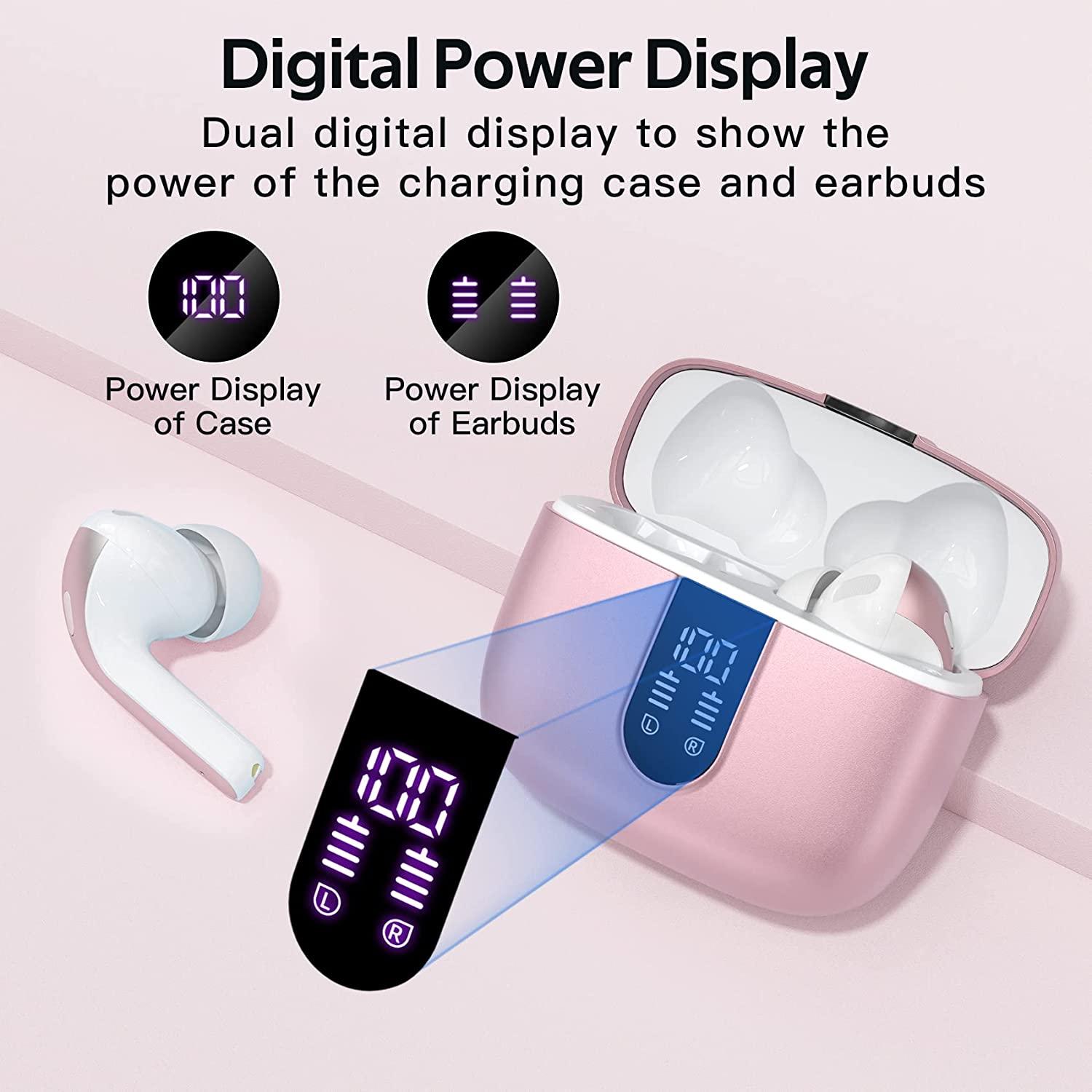 INF Kabellose Kopfhörer mit Mikrofon Kopfhörer Kabellose In-ear Touch-Steuerung rosa Rosa, und