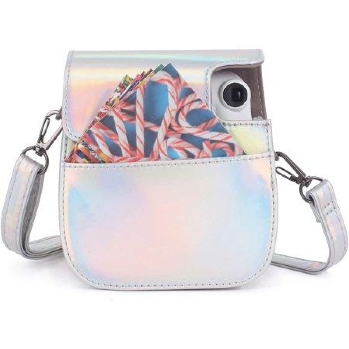 INF Kameratasche für Instax Silber Kameratasche, 11 silber Mini