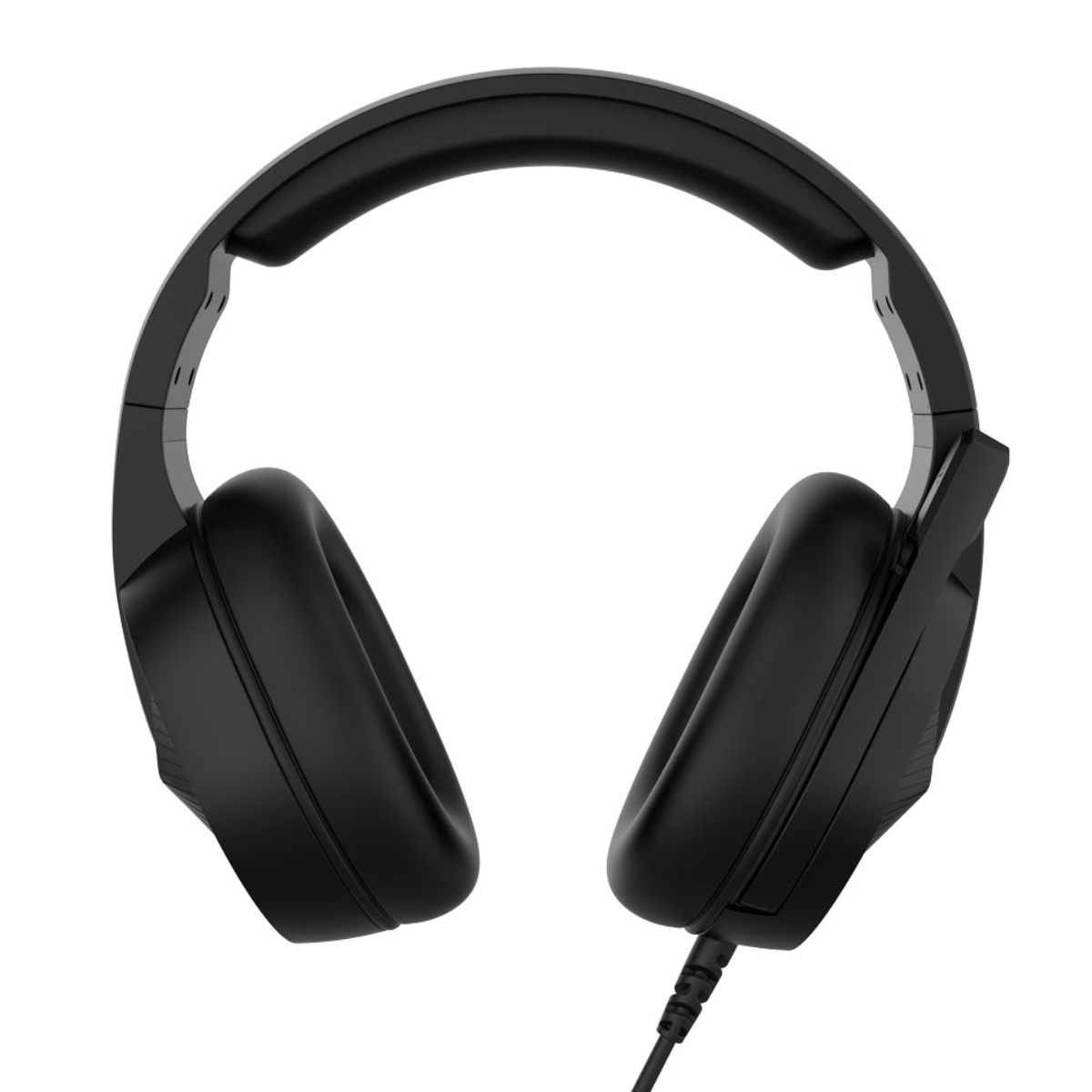 Cuffie nere. Hanno grandi padiglioni auricolari e una fascia imbottita.