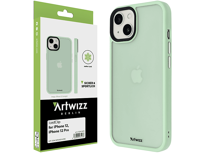 ARTWIZZ IcedClip, Backcover, Apple, iPhone 12, iPhone 12 Pro, Grün