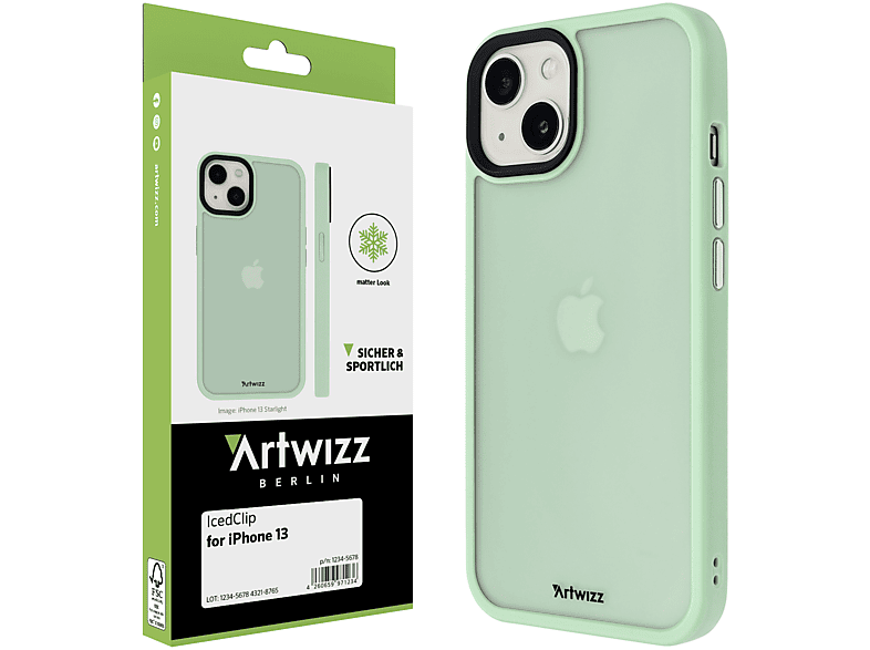ARTWIZZ IcedClip, Backcover, Apple, iPhone 13, Grün